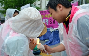 교육부농성 34일차 사진