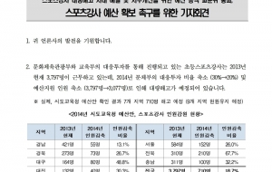 초등스포츠강사 대량해고 해결을 위한 예산 확보 촉구 기자회견 사진